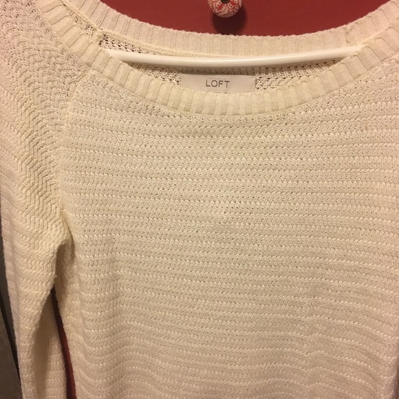 LOFT cream knit sweater - Picture 4 of 6